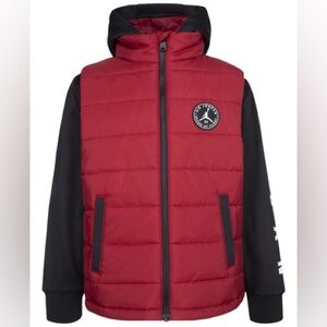 Jordan Kids Red and Black Puffer Jacket
